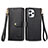 Leather Case Stands Flip Cover Holder S16D for Xiaomi Redmi 12 4G Black