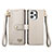 Leather Case Stands Flip Cover Holder S16D for Xiaomi Redmi 12 4G Gray