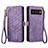 Leather Case Stands Flip Cover Holder S17D for Google Pixel 6 5G Purple