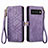 Leather Case Stands Flip Cover Holder S17D for Google Pixel 6 Pro 5G Purple