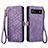 Leather Case Stands Flip Cover Holder S17D for Google Pixel 6a 5G Purple