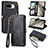 Leather Case Stands Flip Cover Holder S17D for Google Pixel 8 5G