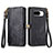 Leather Case Stands Flip Cover Holder S17D for Google Pixel 8 5G Black