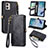 Leather Case Stands Flip Cover Holder S17D for Motorola Moto G53 5G