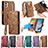 Leather Case Stands Flip Cover Holder S17D for Motorola Moto G53j 5G