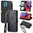 Leather Case Stands Flip Cover Holder S17D for Motorola Moto G84 5G