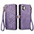 Leather Case Stands Flip Cover Holder S17D for Nothing Phone 2 Purple