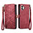 Leather Case Stands Flip Cover Holder S17D for Nothing Phone 2 Red