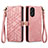 Leather Case Stands Flip Cover Holder S17D for Oppo A18 Pink