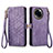 Leather Case Stands Flip Cover Holder S17D for Realme 11 5G Purple