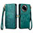 Leather Case Stands Flip Cover Holder S17D for Realme V50s 5G Green