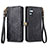 Leather Case Stands Flip Cover Holder S17D for Samsung Galaxy A34 5G Black