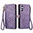 Leather Case Stands Flip Cover Holder S17D for Samsung Galaxy A34 5G Purple