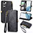 Leather Case Stands Flip Cover Holder S17D for Samsung Galaxy S22 5G