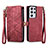 Leather Case Stands Flip Cover Holder S17D for Samsung Galaxy S24 Ultra 5G