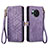 Leather Case Stands Flip Cover Holder S17D for Sharp Aquos R8 Purple