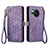 Leather Case Stands Flip Cover Holder S17D for Sharp Aquos R8s Purple