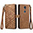 Leather Case Stands Flip Cover Holder S17D for Sharp Rouvo V Brown