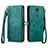 Leather Case Stands Flip Cover Holder S17D for Sharp Rouvo V Green