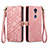 Leather Case Stands Flip Cover Holder S17D for Sharp Rouvo V Pink