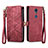 Leather Case Stands Flip Cover Holder S17D for Sharp Rouvo V Red