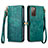 Leather Case Stands Flip Cover Holder S18D for Samsung Galaxy S20 FE (2022) 5G Green