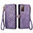 Leather Case Stands Flip Cover Holder S18D for Samsung Galaxy S20 FE 4G Purple