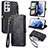 Leather Case Stands Flip Cover Holder S18D for Samsung Galaxy S23 Ultra 5G