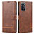 Leather Case Stands Flip Cover Holder SY1 for Oppo A36 Brown