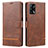 Leather Case Stands Flip Cover Holder SY1 for Oppo A74 4G Brown