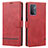 Leather Case Stands Flip Cover Holder SY1 for Oppo A74 5G Red