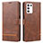 Leather Case Stands Flip Cover Holder SY1 for Realme 9 SE 5G Brown