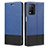 Leather Case Stands Flip Cover Holder SY2 for Realme 8 5G Blue