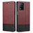 Leather Case Stands Flip Cover Holder SY2 for Realme 8 5G Red Wine