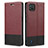 Leather Case Stands Flip Cover Holder SY2 for Realme Narzo 50i Red Wine