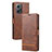 Leather Case Stands Flip Cover Holder SY3 for Xiaomi Redmi Note 12 4G Brown