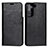 Leather Case Stands Flip Cover Holder T01D for Samsung Galaxy S21 FE 5G Black