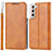 Leather Case Stands Flip Cover Holder T03D for Samsung Galaxy S22 Plus 5G