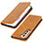 Leather Case Stands Flip Cover Holder T06D for Samsung Galaxy S21 FE 5G Khaki