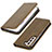 Leather Case Stands Flip Cover Holder T06D for Samsung Galaxy S21 FE 5G Light Brown