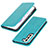 Leather Case Stands Flip Cover Holder T06D for Samsung Galaxy S21 FE 5G Sky Blue