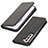 Leather Case Stands Flip Cover Holder T06D for Samsung Galaxy S22 Plus 5G Black