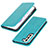 Leather Case Stands Flip Cover Holder T06D for Samsung Galaxy S22 Plus 5G Sky Blue