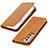 Leather Case Stands Flip Cover Holder T06D for Samsung Galaxy S23 Plus 5G Khaki