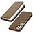 Leather Case Stands Flip Cover Holder T06D for Samsung Galaxy S23 Plus 5G Light Brown