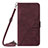 Leather Case Stands Flip Cover Holder Y01B for Apple iPhone 13 Pro Red Wine