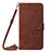 Leather Case Stands Flip Cover Holder Y01B for Apple iPhone 14 Brown