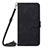 Leather Case Stands Flip Cover Holder Y01B for Apple iPhone 15 Pro Black