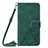 Leather Case Stands Flip Cover Holder Y01B for Apple iPhone 16 Pro Green