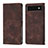 Leather Case Stands Flip Cover Holder Y01B for Google Pixel 6 5G Brown